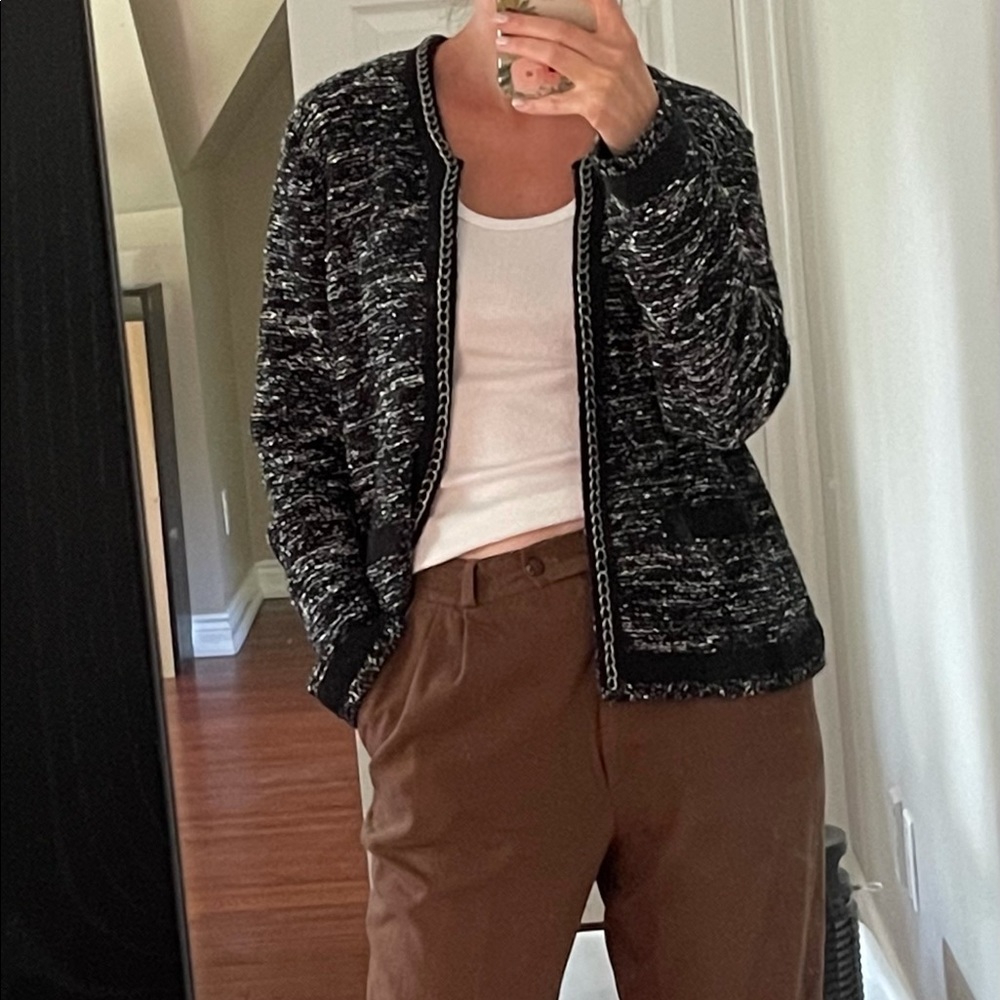 Tweedy chanel-esque sweater jacket